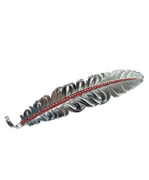 MONTANA SILVERSMITHS HAT FEATHER RED - HATS ADD-ONS  - HF4059-RED