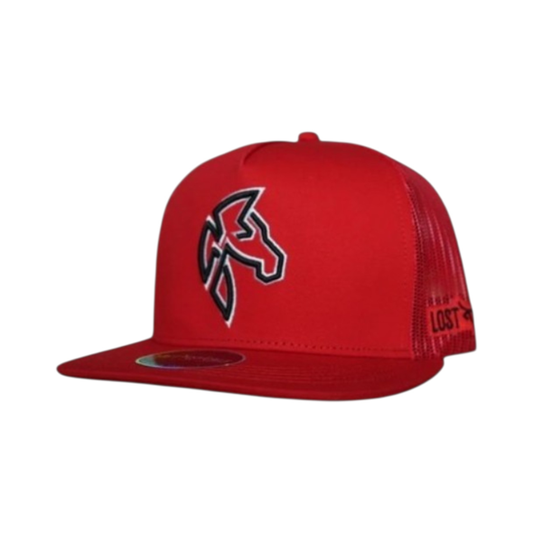 LOST CALF 3D HORSE RED LOGO - HATS CAP  - HORSE COLORADO FLAT