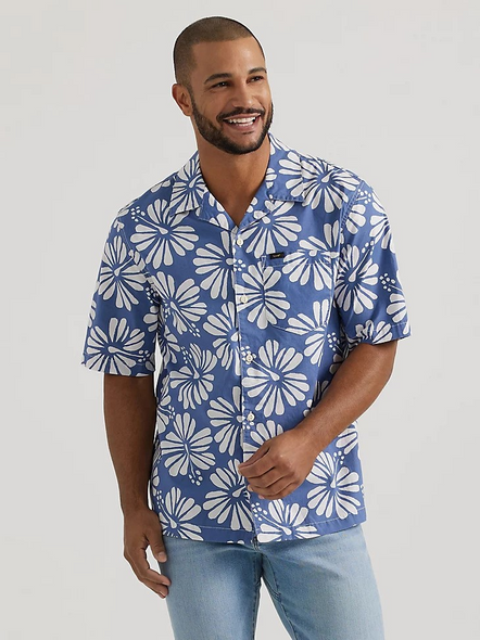 LEE CAMP SURF BLUE FLORAL - MENS SHIRT  - 112347478