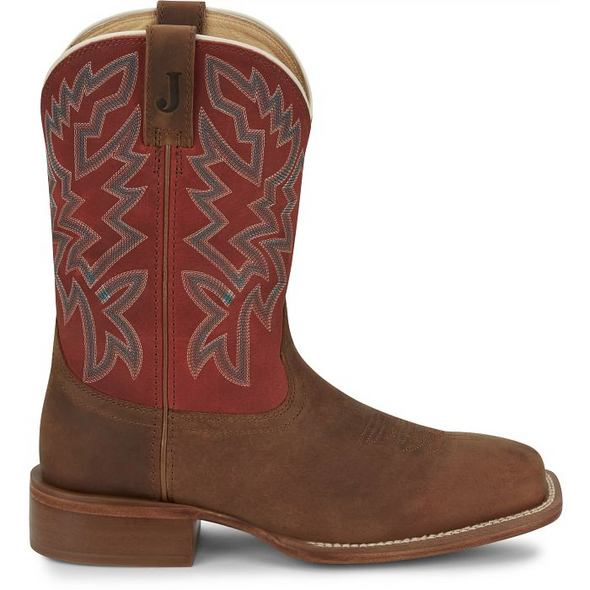 JUSTIN  JACKPOT ORANGE COWHIDE - BOOT MENS WESTERN - FN7011