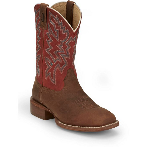 JUSTIN  JACKPOT ORANGE COWHIDE - BOOT MENS WESTERN - FN7011