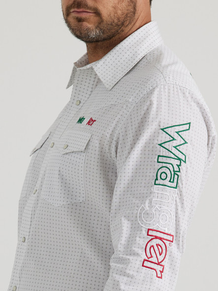 WRANGLER TEAM LOGO WHITE MEXICAN FLAG - MENS SHIRT  - 112346222