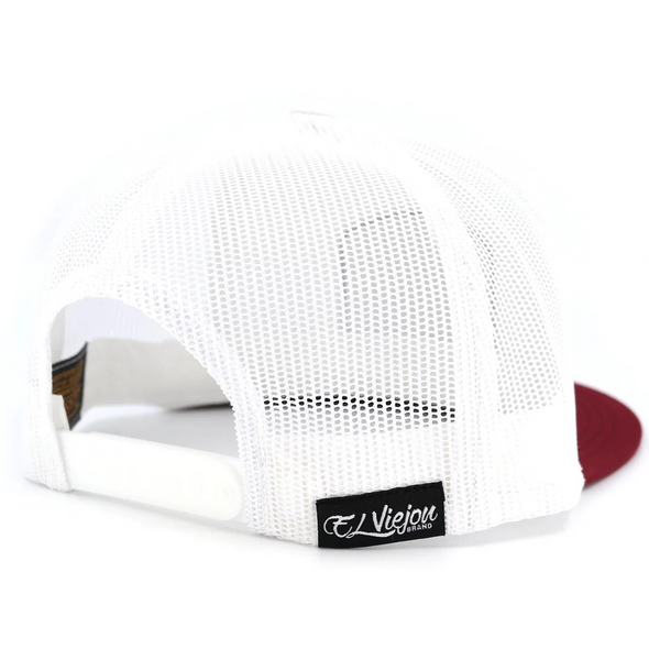 EL VIEJON GALLO MAROON/WHITE FLAT - HATS CAP  - GALLO MAROON FLAT