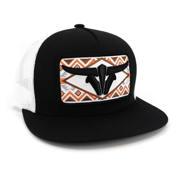 TORO BULL SONORA BLACK WHITE FLAT - HATS CAP  - SONORA BLK WHITE FLAT