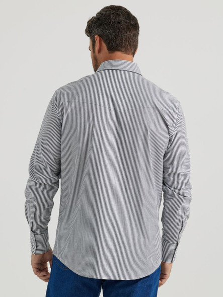 WRANGLER WRINKLE RESIST BLACK STRIPE - MENS SHIRT  - 112346245