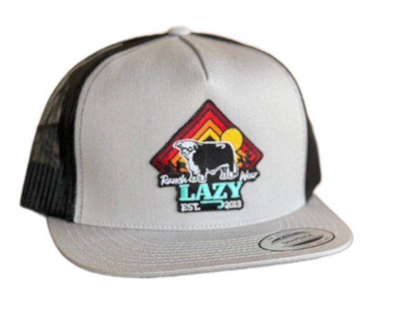 LAZY J SILVER & BLACK CACTUS SUNRISE - HATS CAP  - SILBLK4RISE