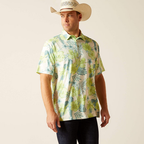 ARIAT 360 AIRFLOW HERBAL GARDEN - MENS POLO  - 10051361