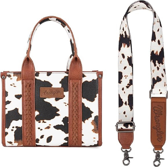 WRANGLER BROWN COW PRINT CONCEALED - LADIES PURSES  - WG133-8120SBR