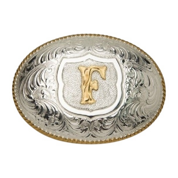 CRUMRINE OVAL INITIAL F BUCKLE - ACC BUCKLE  - C10380-F