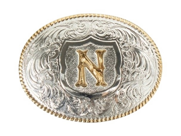 CRUMRINE OVAL INITIAL N BUCKLE - ACC BUCKLE  - C10380-N