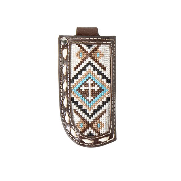 NOCONA CROSS EMBROIDERED BROWN - ACC KNIVE SHEATH  - 1806402