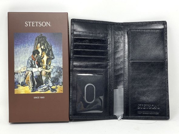 STETSON BLACK CROCODILE CHECKBOOK - ACCESSORIES WALLET  - 9801003-001