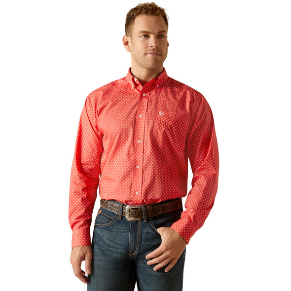 ARIAT WRINKLE FREE WILKIE CAYENNE - MENS SHIRT  - 10051481