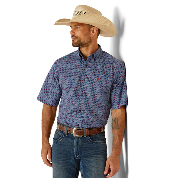 ARIAT DAVEY MEDIEVAL BLUE PRINT - MENS SHIRT  - 10051489