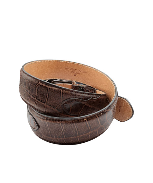 STETSON COGNAC CROCODILE EMBOSSED - ACCESSORIES BELT MEN - 9900500-233