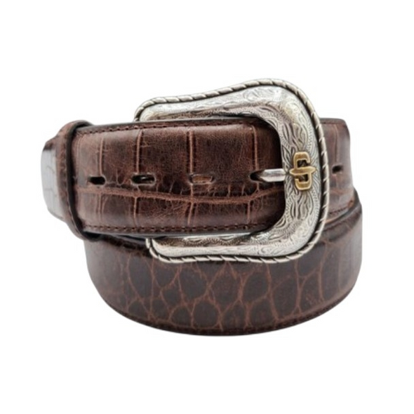 STETSON COGNAC CROCODILE EMBOSSED - ACCESSORIES BELT MEN - 9900500-233