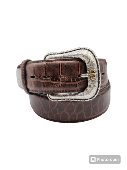 STETSON COGNAC CROCODILE EMBOSSED - ACCESSORIES BELT MEN - 9900500-233