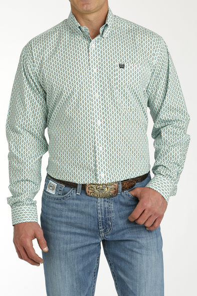 CINCH MINT GEOMETRIC PLAIN WEAVE - MENS SHIRT  - MTW1105754