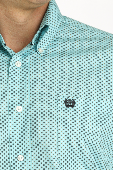 CINCH TURQUOISE DIAMOND PRINT - MENS SHIRT  - MTW1111457