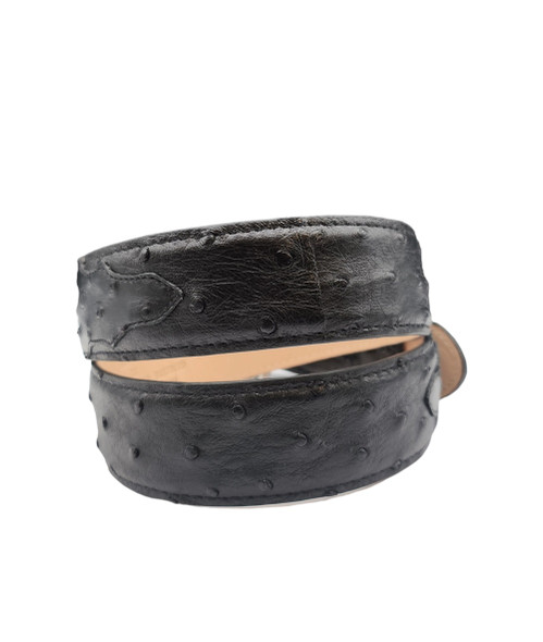 STETSON OSTRICH LEATHER BLACK - ACCESSORIES BELT MEN - 9916500-019