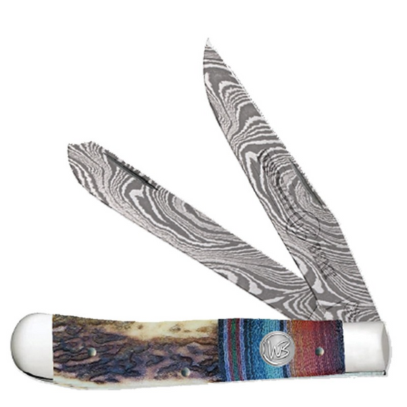 Whiskey Bent Hat Co. BANDITO TRAPPER DAMASCUS - ACC KNIVES  - WB11-75