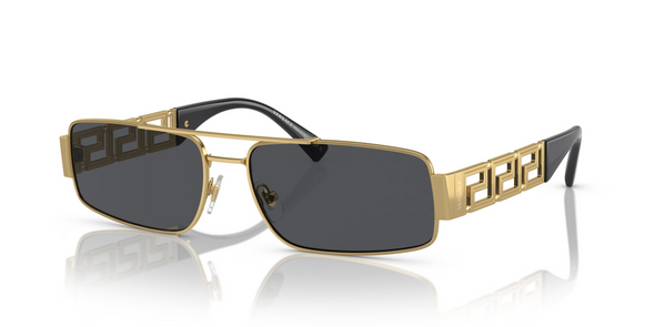VERSACE ENDLESS GRECA GOLD METAL GREY - SUNGLASS VERSACE  - 2257100287