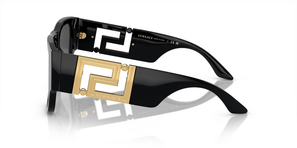 VERSACE GRECA BLACK GOLD DARK GREY - SUNGLASS VERSACE  - 4403GB1/87