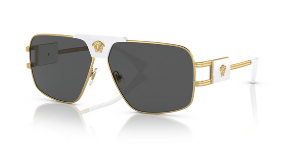 VERSACE GOLD WHITE DARK GREY - SUNGLASS VERSACE  - 2251147187