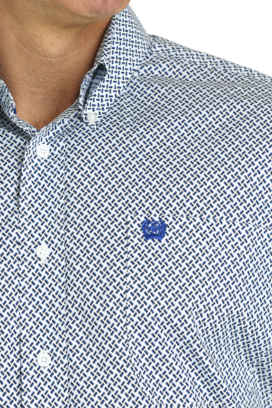 CINCH WHITE LONG SLEEVE PRINT - MENS SHIRT  - MTW1105763