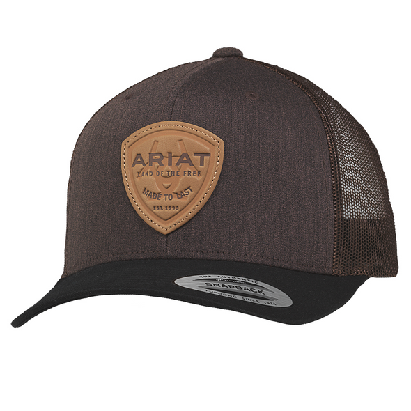 ARIAT PU PATCH FABRIC BROWN - HATS CAP  - A300065402