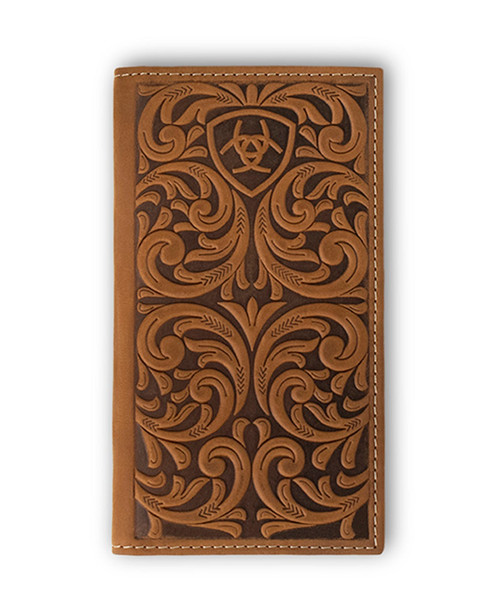ARIAT RODEO SCROLLING EMBOSSED BROWN - ACCESSORIES WALLET  - A3561244