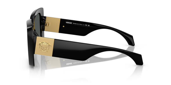 VERSACE MEDUSA PLAQUE MAXI BLACK GOLD - SUNGLASS VERSACE  - 4467UGB1/87