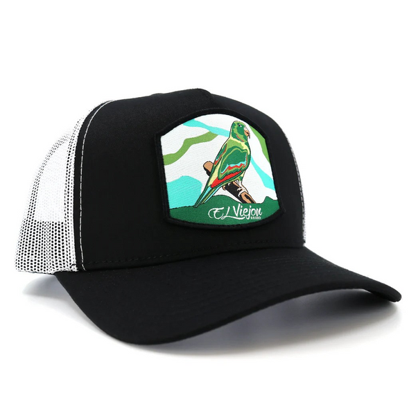 EL VIEJON PERICO CURVE BLACK WHITE - HATS CAP  - PERICO CURVE BLK WHITE