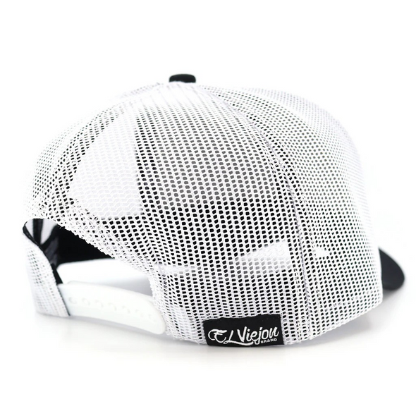 EL VIEJON PERICO CURVE BLACK WHITE - HATS CAP  - PERICO CURVE BLK WHITE