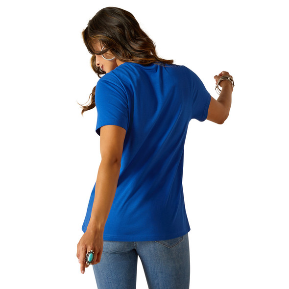 ARIAT BUFFALO SURF THE WEB BLUE - LADIES TEE  - 10051418