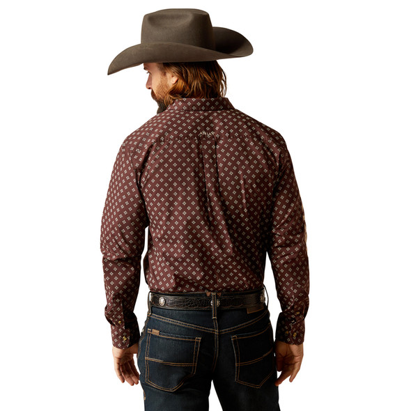 ARIAT TEAM LOGO KOEN BROWN TAN PRINT - MENS SHIRT  - 10052628