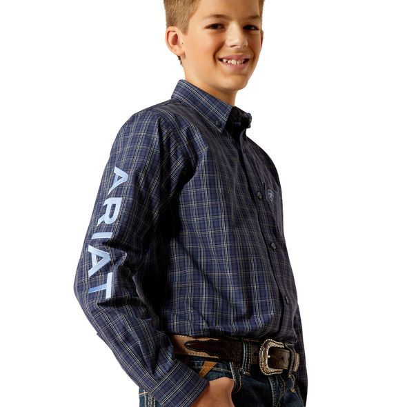 ARIAT KOLT TEAM LOGO NAVY BLUE - KIDS BOYS SHIRT - 10052634