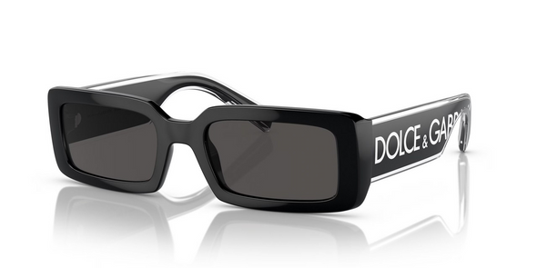 DOLCE & GABBANA SQUARE BLACK WHITE LOGO - SUNGLASS DOLCE & GABBANA  - 6187501/87