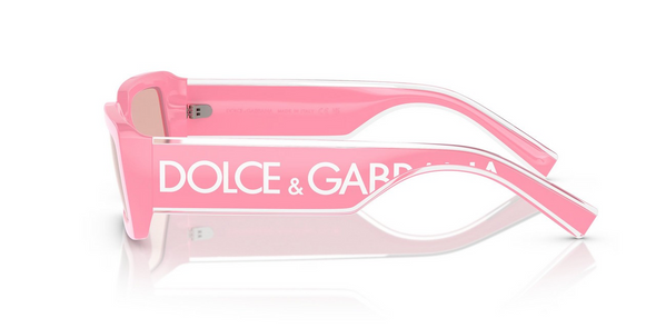 DOLCE & GABBANA PINK SILVER MIRROR LOGO TEMPLE - SUNGLASS DOLCE & GABBANA  - 61873262/5