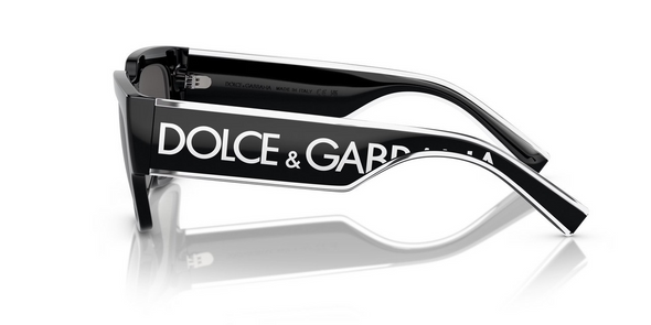 DOLCE & GABBANA BLACK WHITE WAYFARER LOGO - SUNGLASS DOLCE & GABBANA  - 6184501/87