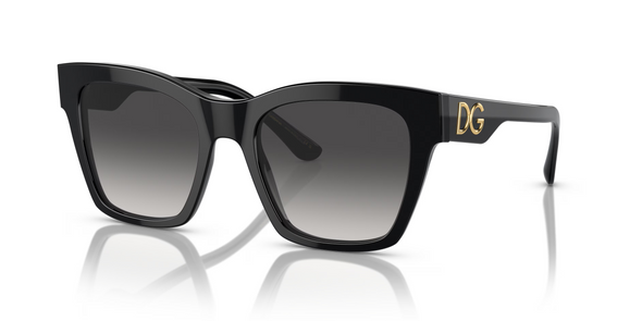 DOLCE & GABBANA MEDIUM SQUARE BLACK ACETATE - SUNGLASS DOLCE & GABBANA  - 4384501/8G