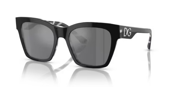 DOLCE & GABBANA BLACK ON ZEBRA GREY MIRROR - SUNGLASS DOLCE & GABBANA  - 438433726G