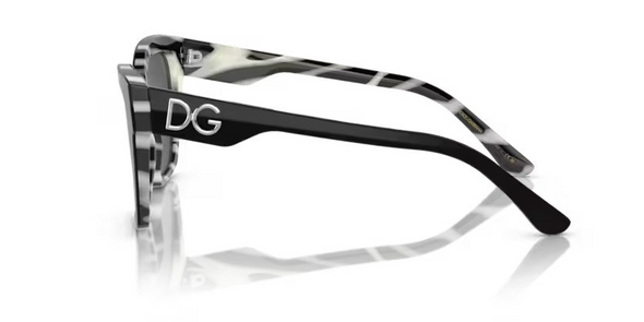 DOLCE & GABBANA BLACK ON ZEBRA GREY MIRROR - SUNGLASS DOLCE & GABBANA  - 438433726G