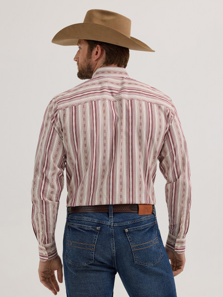 WRANGLER CODY JOHNSON RED STRIPE PRINT - MENS SHIRT  - 112357669