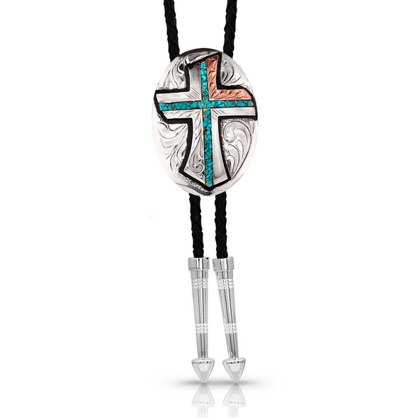 MONTANA SILVERSMITHS INNER LIGHT TURQUOISE BOLO TIE - ACCESSORIES OTHER  - BT4779