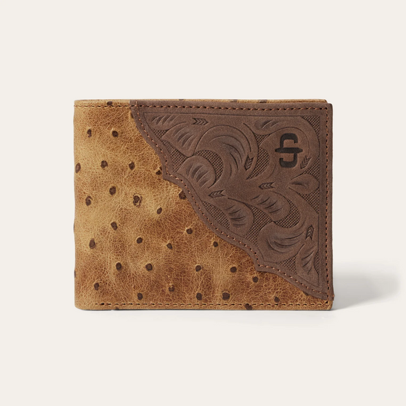 STETSON OSTRICH BIFOLD BROWN - ACCESSORIES WALLET  - 9802002-229