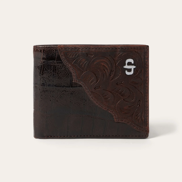 STETSON CAIMAN BROWN BIFOLD TOOLED - ACCESSORIES WALLET  - 9803002-255