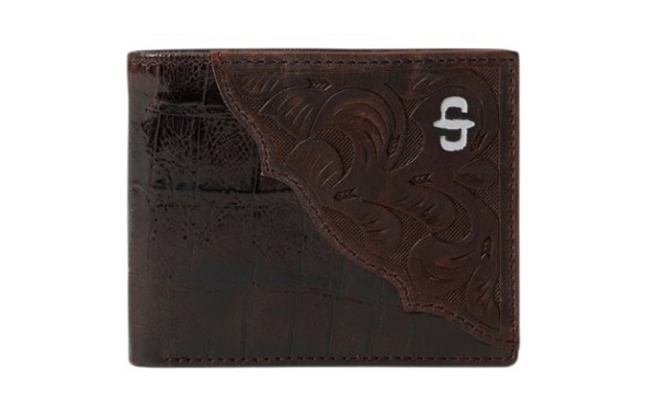 STETSON CAIMAN BROWN BIFOLD TOOLED - ACCESSORIES WALLET  - 9803002-255