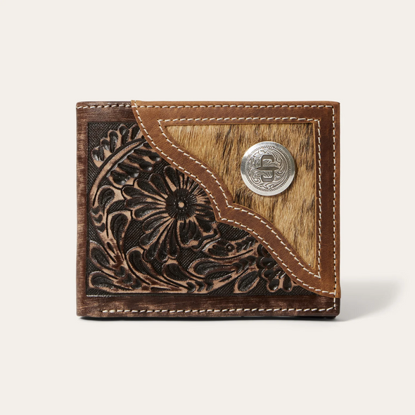 STETSON VINTAGE BROWN BI-FOLD HAIR ON - ACCESSORIES WALLET  - 9804002-203