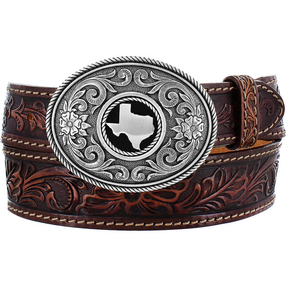 JUSTIN  TRIPLE T RANCH TOOLED TEXAS - ACCESSORIES BELT MEN - C14015